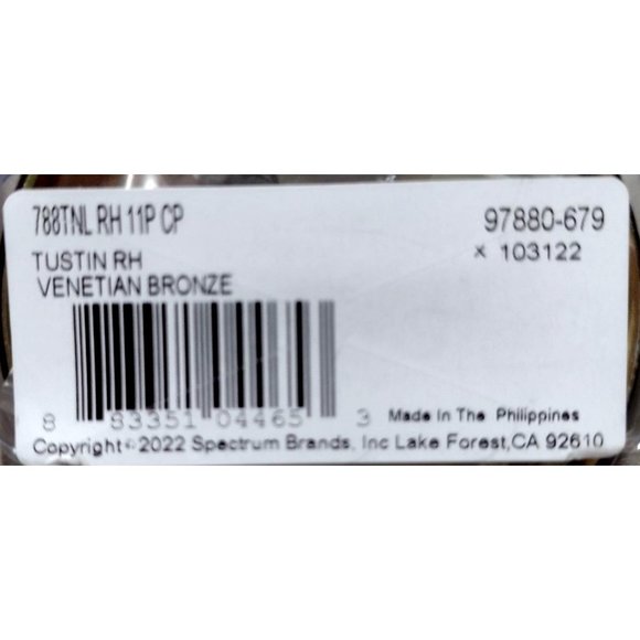 Kwikset Signature Series Tustin Dummy Lever 788TNL RH 11P CP 97880-679 - Picture 4 of 4